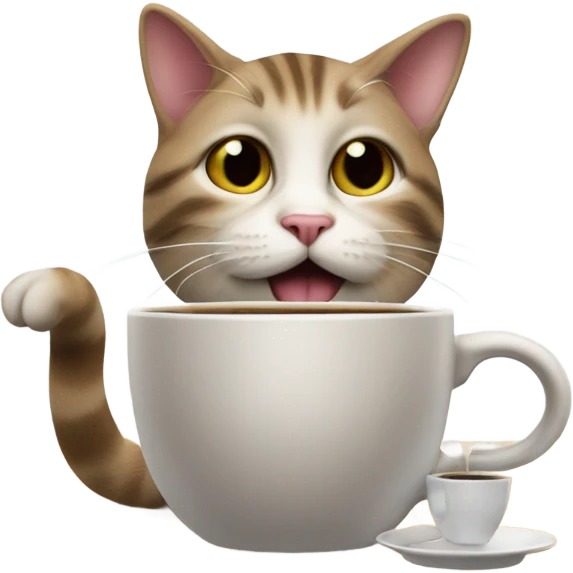 Cat drinking coffee emoji