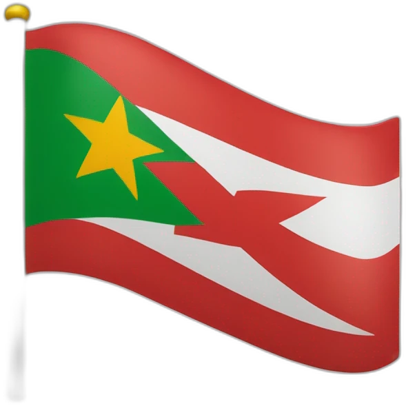 Drapeau suriname avec étoile positionnée à gauche emoji