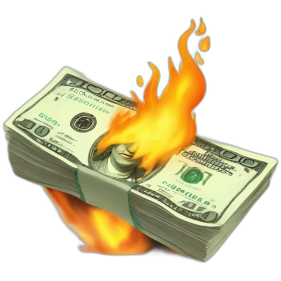 dollars burning emoji