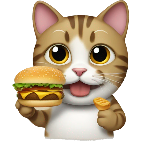 cat eating hamburger  emoji