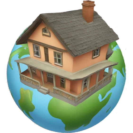 the world with a house on it emoji