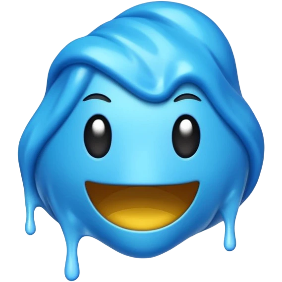emoji con una textura irregular como un slime y con diferentes tonos de azul sin cara emoji