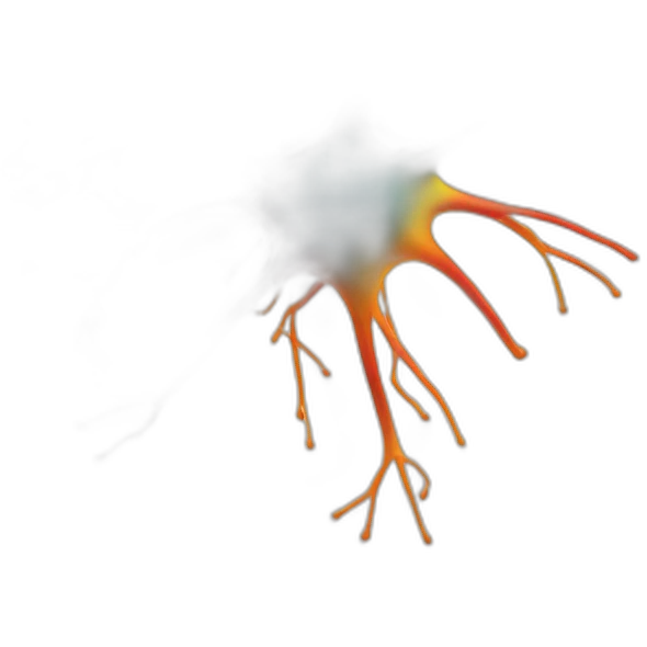 Color schematic of a neuron as an emoji emoji