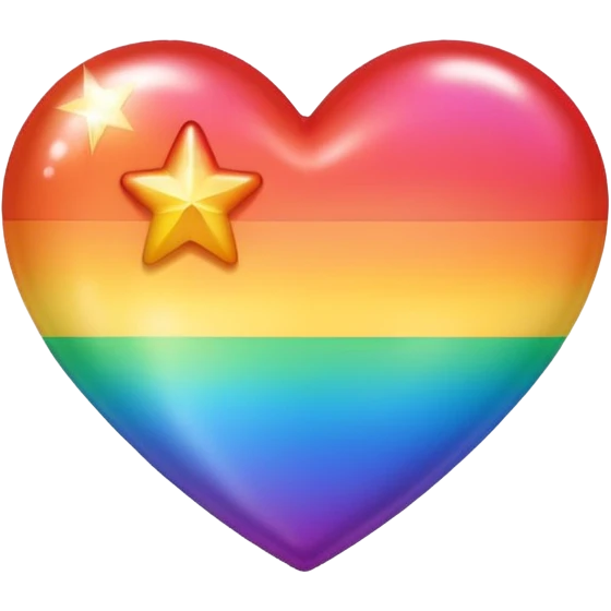 heart with rainbow gradient and star emoji