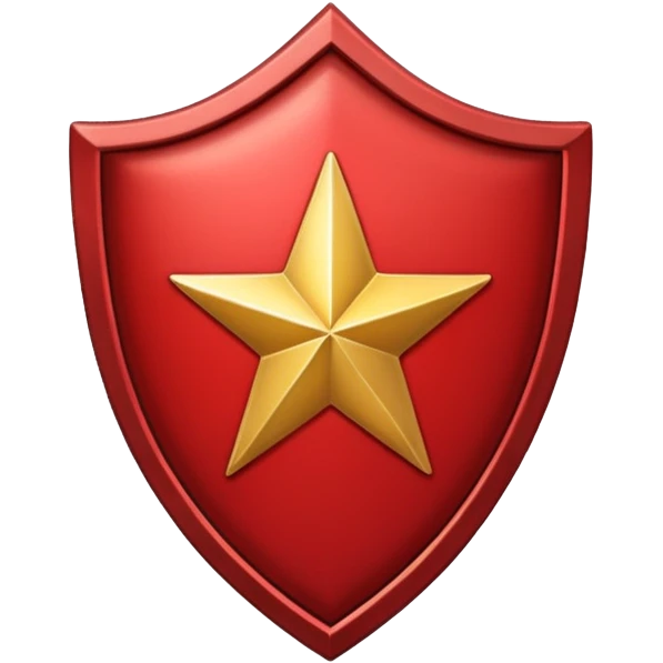 Crimson red shield with star emoji