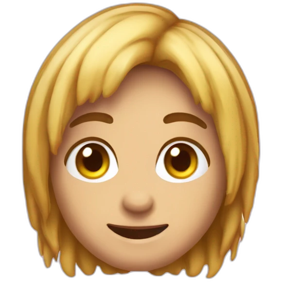 criar uma loirinha de cabelo liso, usando fone de ouvido emoji