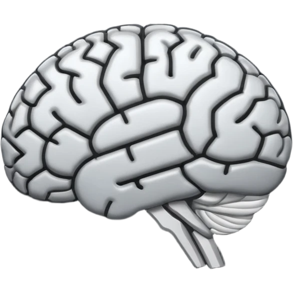 A simple emoji of a brain with a horizontal loading bar underneath, partially filled, flat emoji style, bold outline, minimal details emoji