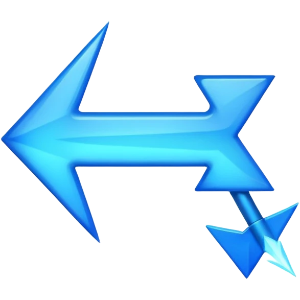 blue glowing arrow with one head bold body emoji