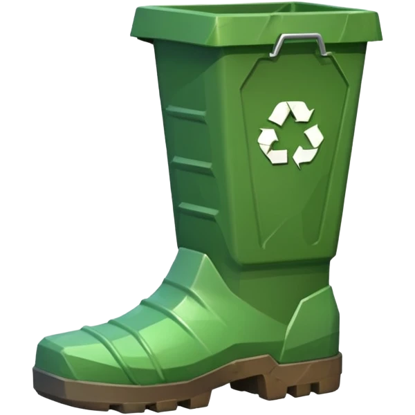 low poly trash boot emoji