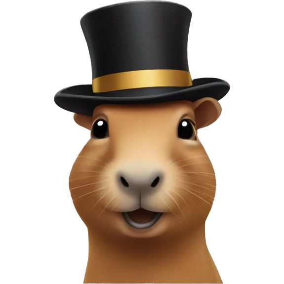Capybara wearing a top hat  emoji