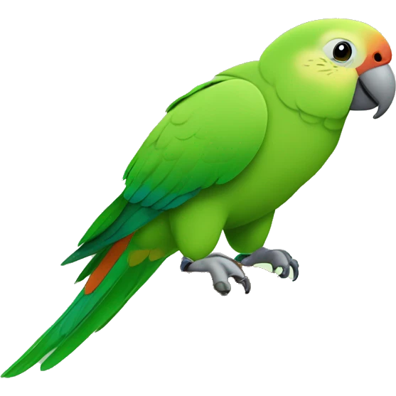 Green quaker parrot happy emoji