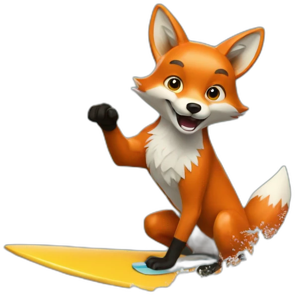 Fox wave-surfing emoji