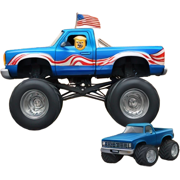 Donald trump with monster truck emoji