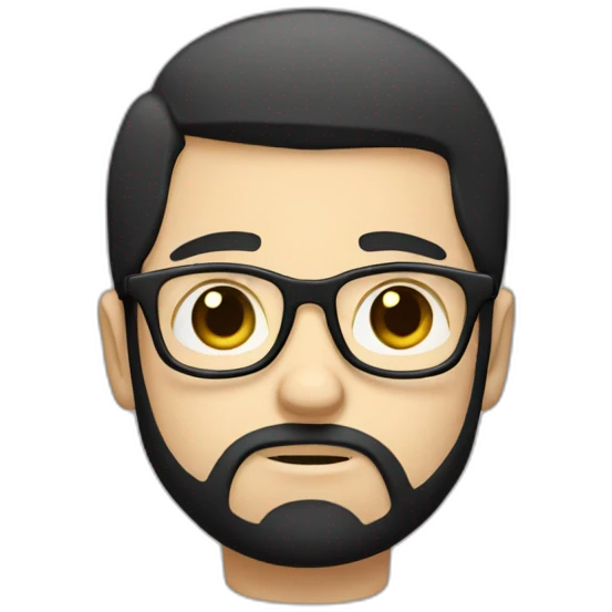 sad white boy with glasses black straight hair beard emoji