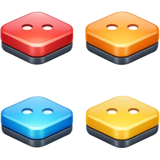 a colourful button not 3d or shading emoji