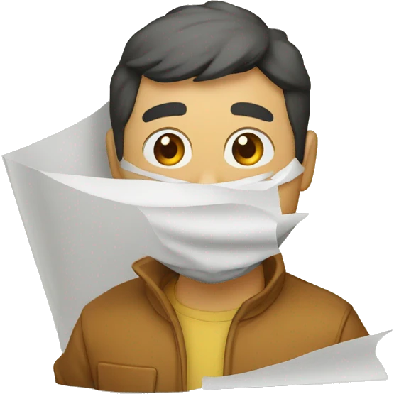 lupa enfocando un papel emoji