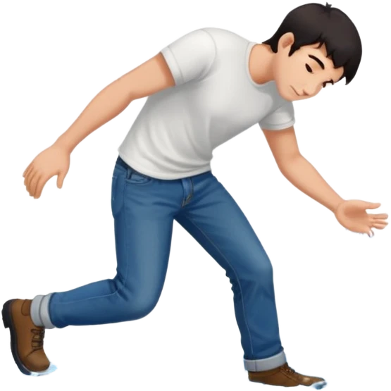 apple style emoji of a man sprawled face down in a puddle emoji
