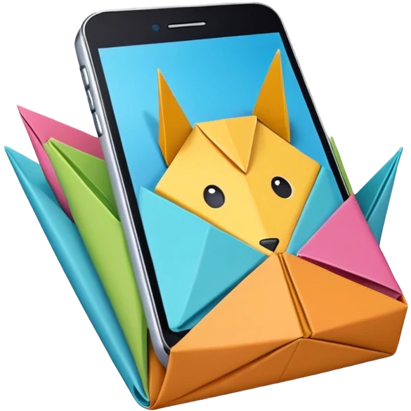 Un smartphone origami emoji