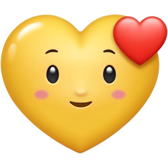 Une bulle de BD jaune avec dedans un coeur blanc  emoji