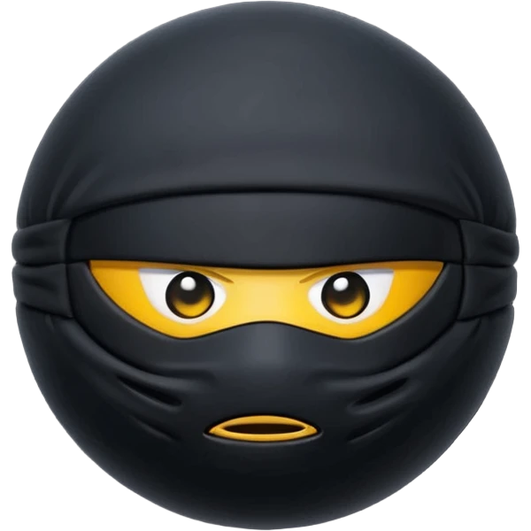 Black fabric Limbless ninja ball sphere emoji