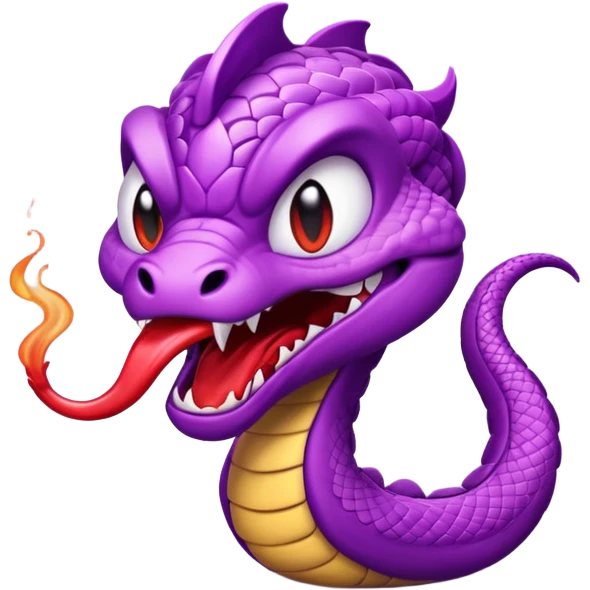  i want a animated emoji with the text "'Lil Viper Mad" with an angry but cute little purple viper spitting emoji