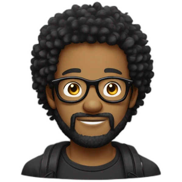 Jeune Homme noir sans barbe avec de grande lunettes et des tresses portant un tshirt One Piece emoji