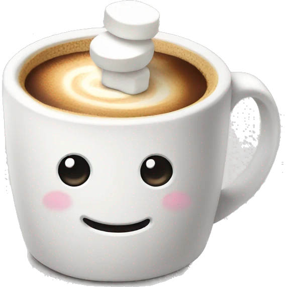 Coffee with marshmallow emoji