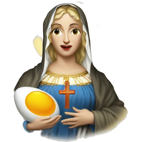 madonna with an egg emoji