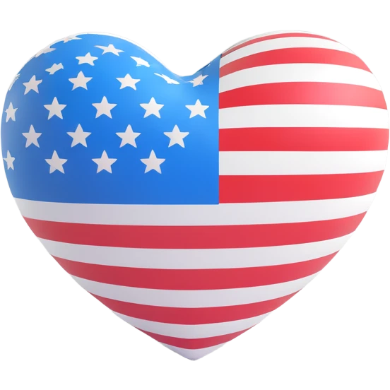 heart shape with American flag pattern emoji