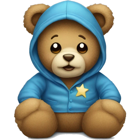 teddy bear with pajama hat and crescent moon  emoji