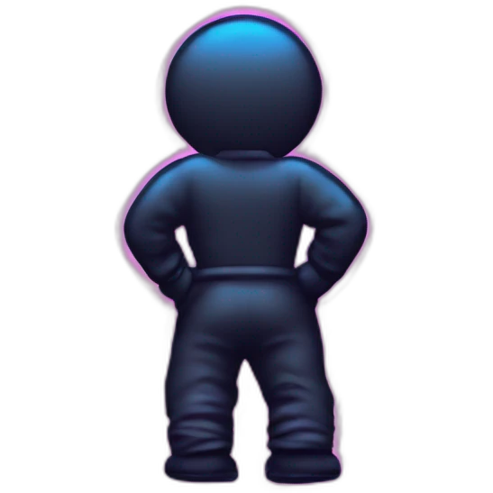 Juicy booty neon sign style man emoji