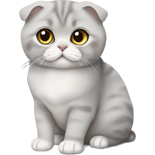Gray Scottish fold sitting emoji