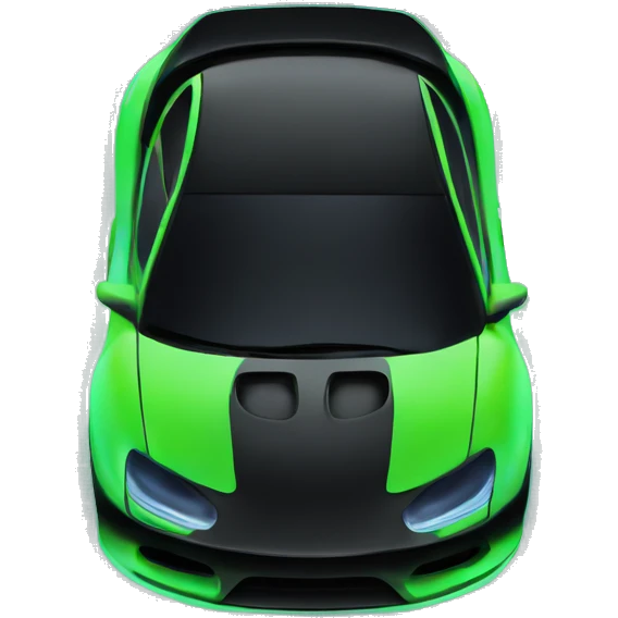 neon sports car facing forward emoji