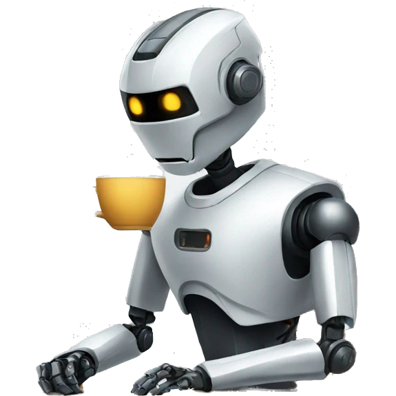 robot drinking coffee emoji