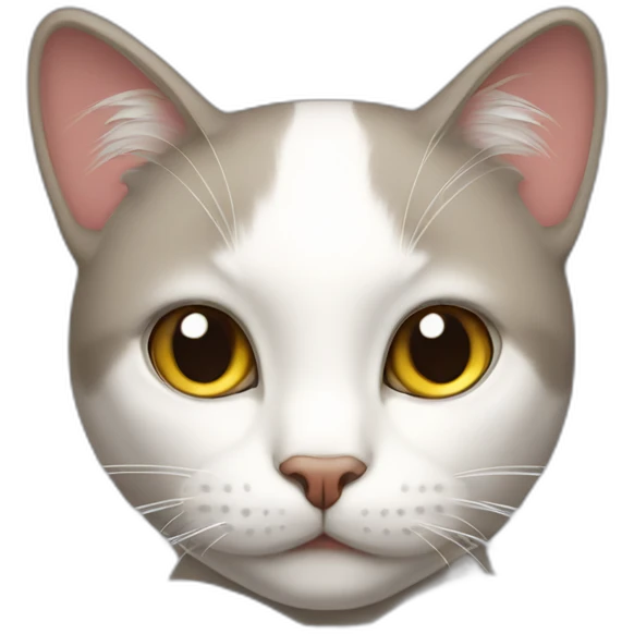 A cat with a white ribbon in neck emoji