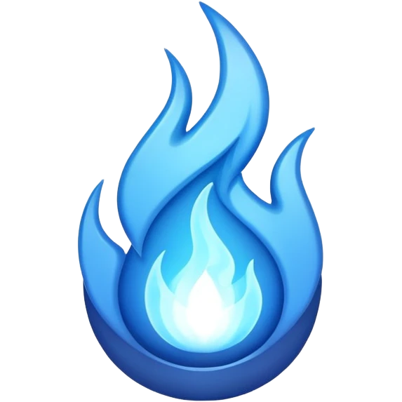 I need a realistic blue flame spreading emoji emoji