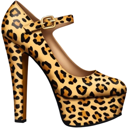 Leopard print platform shoes emoji