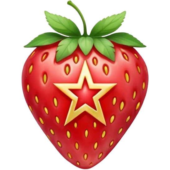 Light strawberry with pentagram symbol  emoji
