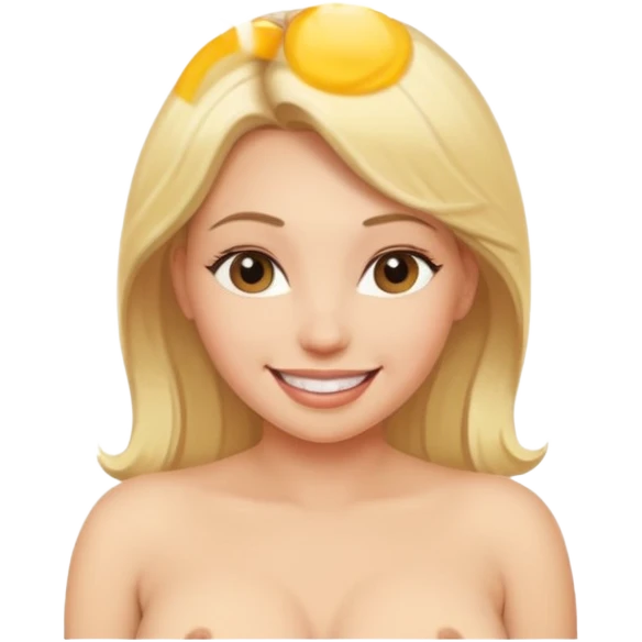 Naked blonde woman big boobs emoji