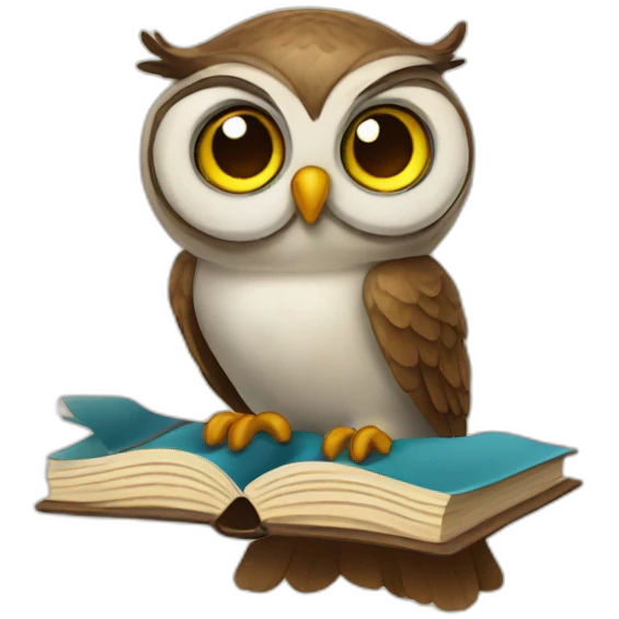 owl with a book emoji