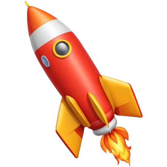 rocket shaped flying balloons emoji
