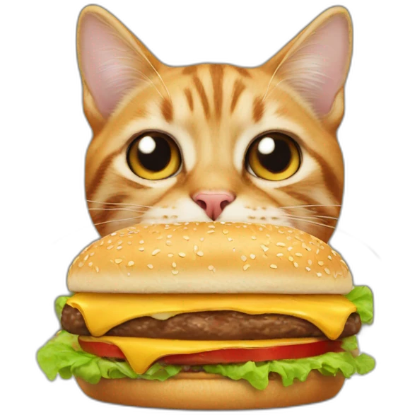 cat eating a burger emoji