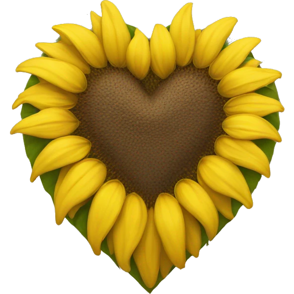 Yellow heart with sunflower  emoji