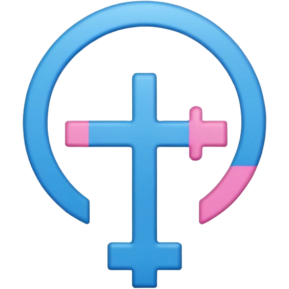 gender symbol, blue and pink,  emoji