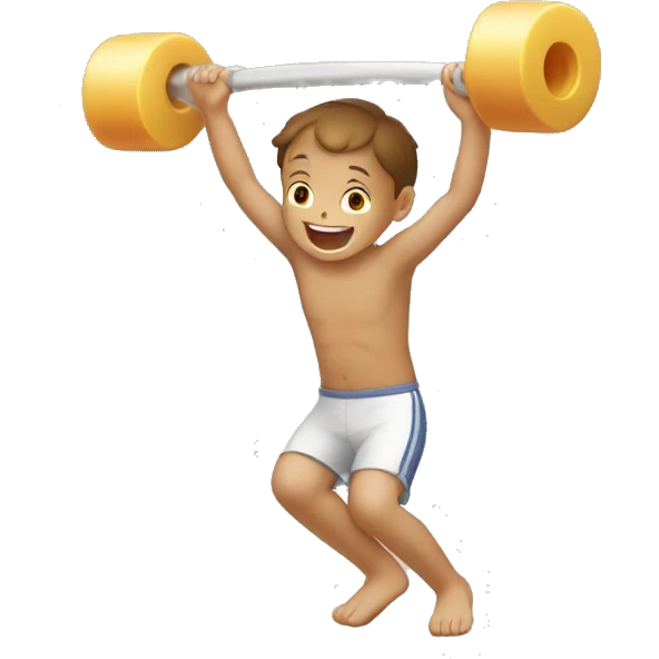 pleasurable exercise releasing stiff bone that soothes the young boy  emoji