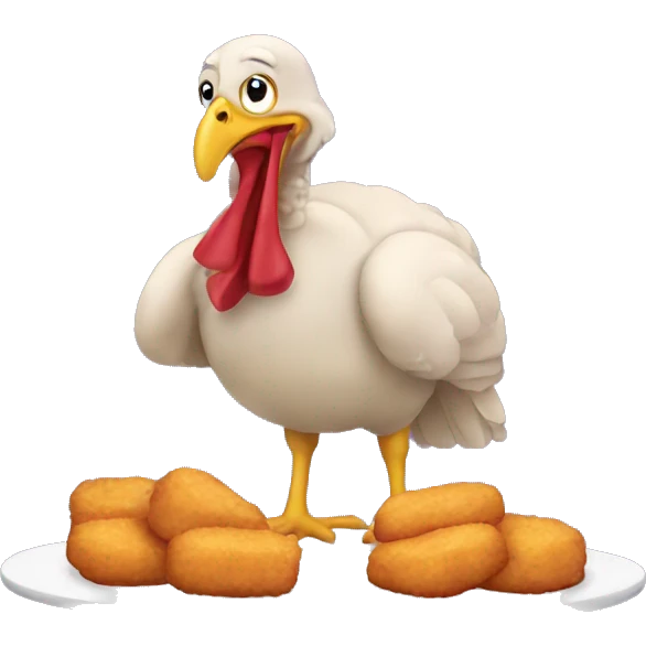 Turkey eating chicken nuggets emoji