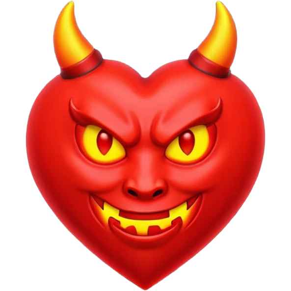 Devil heart neon emoji