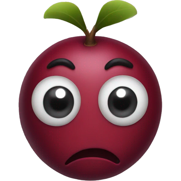 one cranberry with eyes emoji