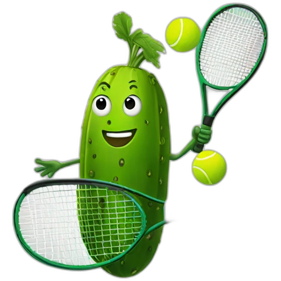 pickle playing tennis emoji