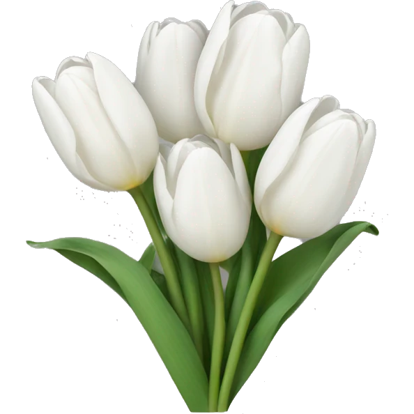 white tulip bouquet  emoji